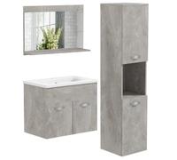 kleankin Conjunto de Muebles de Baño de Pared de 3 Piezas Gris