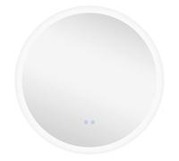 kleankin Espejo de Baño Redondo con Luces LED 70x70cm Antivaho 3 Colores de Luz Función de Memoria Interruptor Táctil Aosom España