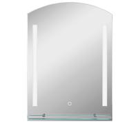 Kleankin Espejo De Baño Con Luces Led 70x50 Cm Con Interruptor Táctil Plata