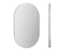 kleankin Espejo de Baño con Luces LED 81x51 cm Espejo de Pared con 3 Colores Interruptor Táctil Función de Desempañado Plata Aosom España