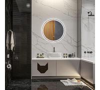 kleankin Espejo de Baño con Luces LED Ajustable Ø60 cm Espejo para Baño Redondo con Antivaho Función de Memoria e Interruptor Táctil para Salón Entrada Plata