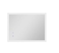 kleankin Espejo de Baño con Luces LED Regulable en 3 Colores, 70x50 cm, Espejo de Pared, Antivaho, Luces Retroiluminado, Función de Memoria, Ajuste de Brillo, Interruptor Táctil, Horizontal/Vertical