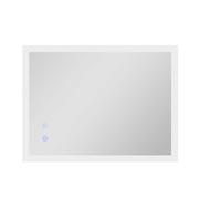 kleankin Espejo de Baño con Luces LED Regulable en 3 Colores 80x60 cm Función Antivaho Función de Memoria Interruptor Táctil