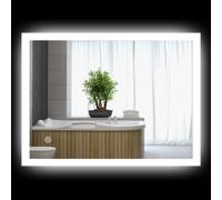 Kleankin Espejo De Baño Con Luces Led Regulable En 3 Colores80x60 Cm Antivaho