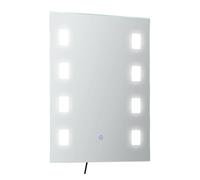kleankin Espejo de Baño con Luz LED con Función de Antivaho Marco de Aluminio e Interruptor Táctil 70x50 cm Plata Aosom España