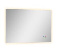 kleankin Espejo de Baño con Luz LED con Función Antivaho Interruptor Táctil y Color de Luz Ajustable 90x60 cm Plata