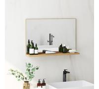 kleankin Espejo de Baño de Pared con Estante Abierto, 60x12x40 cm, Natural | Estilo Moderno, para Entrada, Pasillo