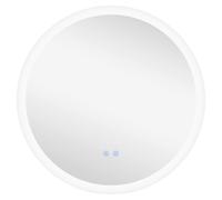 kleankin Espejo de Baño Redondo con Luces LED Ø60x3 cm Espejo Antivaho 3 Luces de Colores Función de Memoria Interruptor Táctil