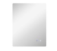 kleankin Espejo rectangular mural iluminado LED de baño 70x50 cm 3 colores luminosidad ajustable Blanco transparente Aosom España