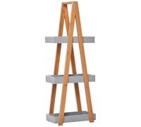 kleankin Estantería de Baño de Bambú Forma de A 30x18x81 cm Natural y Gris | 3 Estantes, Estantería de Almacenaje