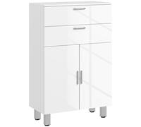 kleankin Mueble Auxiliar Baño Armario Baño 35 kg 60x30x93 cm Blanco Brillo