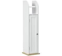 kleankin Mueble Auxiliar de Baño Portarrollos de Papel 20x20x80 cm Blanco