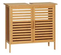 kleankin Mueble Bajo del Lavabo Bambú 2 Puertas 66x29x61,5 cm Natural