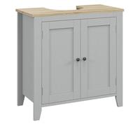 kleankin Mueble bajo Lavabo Mueble de Baño con 2 Puertas y Estante Ajustable Armario de Baño para Lavabo con o sin Pedestal Estilo Moderno 60x30x60 cm Gris