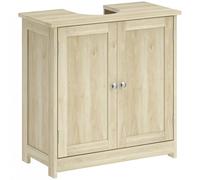 kleankin Mueble bajo Lavabo para baño con Estante Ajustable, Mueble bajo Lavabo con Ranura en U, Mueble de baño Moderno y Que Ahorra Espacio, Apto para lavabos con o sin Columna, 60 x 30 x 60 cm,