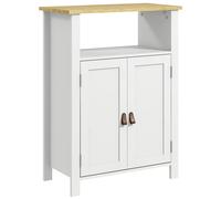 kleankin Mueble Bajo para Baño con Almacenaje Armario de Puertas y Estante Ajustable para Aseo o Baño Moderno 60x30x80,5cm Blanco