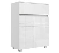 kleankin Mueble de Almacenamiento para baño con patas armario 2 puertas 1 cajón estante ajustable Blanco lacado Aosom España