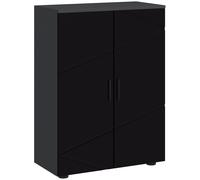 kleankin Mueble de baño 2 puertas en madera con 3 estantes y cierre amortiguado, 60x30x82 cm, Negro Aosom España