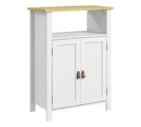 kleankin Armario de Baño con 2 Puertas Compartimento Abierto y Estantes Ajustables Mueble Auxiliar de Baño Moderno 60x30x80,5 cm Blanco