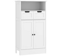 kleankin Mueble de baño con 2 cajones puerta 60x30x109 cm Blanco Aosom España