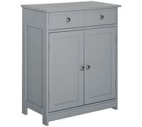 kleankin Mueble de baño con soporte armario de baño con 2 puertas 2 cajones 60x30x75 cm Gris Aosom España