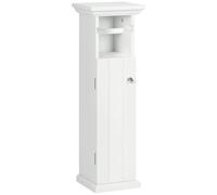 kleankin - Mueble de baño con soporte de papel higiénico para almacenamiento, ahorro de espacio de madera dim. 21,5 x 17,8 x 66,5 cm, color blanco