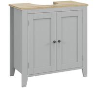 kleankin Mueble para Debajo del Lavabo Armario Bajo con 2 Puertas y Estante Ajustable Estilo Moderno 60x30x60 cm Gris