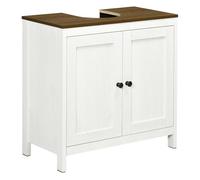 kleankin Mueble para Debajo del Lavabo Armario Bajo con 2 Puertas Enmarcadas y Estante Ajustable 60x30x60 cm Blanco Aosom España