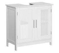 kleankin Mueble para Debajo del Lavabo Armario Baño de Madera con 2 Puertas Ventiladas y Estante Ajustable Interior 60x30x60 cm Blanco Aosom España