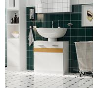 kleankin Mueble para Debajo del Lavabo Armario Baño de Suelo de Madera con y Estante Interior Estilo Moderno 60x30x60, 5 cm