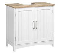 kleankin Mueble para Debajo del Lavabo Armario de Suelo para Baño de Madera con 2 Puertas y Estante Interior Ajustable Estilo Moderno Carga 40 kg 60x30x60 cm Blanco