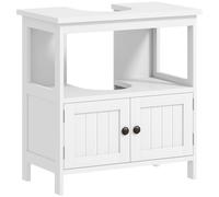 kleankin Mueble para Debajo del Lavabo con 2 Puertas y Estante Abierto Mueble para Lavabo con Pie 60x30x60 cm Blanco Aosom España