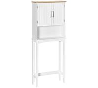 kleankin Mueble sobre Inodoro Armario Baño 2 Puertas 64x22x165 cm Blanco