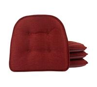 Klear Vu Cojines universales Antideslizantes para Silla de Comedor, Cocina y Oficina, Tela, Color Rojo Fuego sólido, Paquete de 4