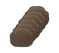 Klear Vu Gripper Omega - Cojines Antideslizantes para Silla Windsor con Almohadilla de Asiento Antideslizante para Comedor, Cocina y Oficina, 16 x 15 Pulgadas, 6 Unidades (Paquete de 1), castaño