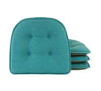 Klear Vu Omega Cojines universales Antideslizantes para Silla de Comedor, Cocina y Oficina, cojín de Asiento Antideslizante en Forma de U, 15 x 16 Pulgadas, Paquete de 4 Unidades, Color Verde Azulado