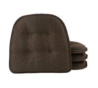 Klear Vu The Gripper - Cojín Antideslizante para Comedor, Silla de Cocina copetuda Segura para Muebles, Almohadilla de Asiento de 15 x 16 Pulgadas, Tela, castaño sólido, 4 Unidades (Paquete de 1)