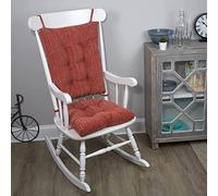 Klear Vu The Gripper Twill Jumbo XL - Juego de Cojines Antideslizantes para Mecedora con Acolchado Grueso, Incluye Almohadilla de Asiento y Almohada de Respaldo con Lazos para Interior de Sala de