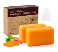 KLearBloom Kojic Acid Jabón con cúrcuma - 2 x 105 g contra las manchas oscuras, aclarador y nutritivo, con colágeno, vitamina E, retinol, ácido hialurónico y manteca de karité, sin parabenos ni