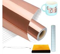 Klebefolie - Plotter Selbstklebende Vinylfolie de 30,5 x 150 cm (mit Werkzeugset), vinilo permanente Plotter Selbstklebende Folie für Aufkleber (oro rosa)