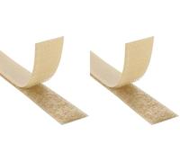 KLEBESHOP24 Cinta de belcro para coser, cinta de gancho y bucle, hook y loop, sin adhesivo/beige, 20 mm x 3 m (Paquete de 2)