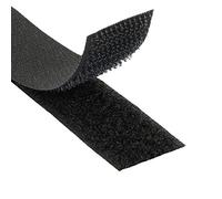 KLEBESHOP24 Cinta de belcro para coser, cinta de gancho y bucle, hook y loop, sin adhesivo/negro, 20 mm x 3 m