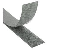 KLEBESHOP24 Cinta de gancho y bucle para coser, hook y loop, sin adhesivo/gris oscuro, 20 mm x 3 m