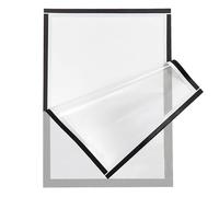 KLEBESHOP24 Marco magnético autoadhesivo | funda transparente | color a elegir | DIN A4 | Marco de información | Bolsa magnética | Marco de cartel| Bolsillo | Plegable | Imágenes, Pósteres, Fotos/Gris