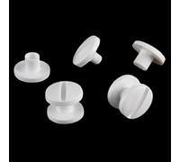 KLEBESHOP24 Tornillos de plástico para libro | negro o blanco | tamaño a elegir | 20, 50, 100 o 1000 unidades | Remaches de plástico / blanco, 3,5 mm, 50 unidades