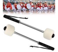 Kleemeiero 2 PCS Baquetas de Bombo con Cabeza de Fieltro (30x5 cm) | Mazos para Tambor con Mango de Acero Inoxidable | Palillos de Tambor para Instrumentos de Percusión | Ideal para Niños y Adultos