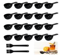 Kleemeiero 20 PCS Cucharas Dosificadoras Plástico 7 Gramos, Cuchara Medidora Gramos Reutilizables con 2 Cepillos, Cuchara Dosificadora Proteina en Polvo, Café, Matcha, Té y Detergente