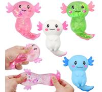 Kleemeiero 4 PCS Juguetes para Apretar, Axolotl Squishy, Axolotl Juguete Squeeze, Juguetes Sensoriales para Apretar, Squishy Regalos para Niños, Juguetes Antiestrés para Adultos