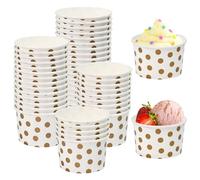 Kleemeiero 50 PCS Vasos de Papel para Helado 200ml, Taza para Tarrina de Helado, Vasos Desechables para Postres, Yogur y Aperitivos, Cuencos de Cartón para Heladerías, Fiestas y Eventos