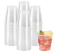 Kleemeiero 60 PCS Vasos de Plástico 200ml, Vasos de Plástico Duro Transparente, Vasos de Cóctel Plástico, Vasos de Sidra Pequeños, Vasos de Plástico para Bebidas Agua Zumos en Fiestas Bodas Cumpleaños